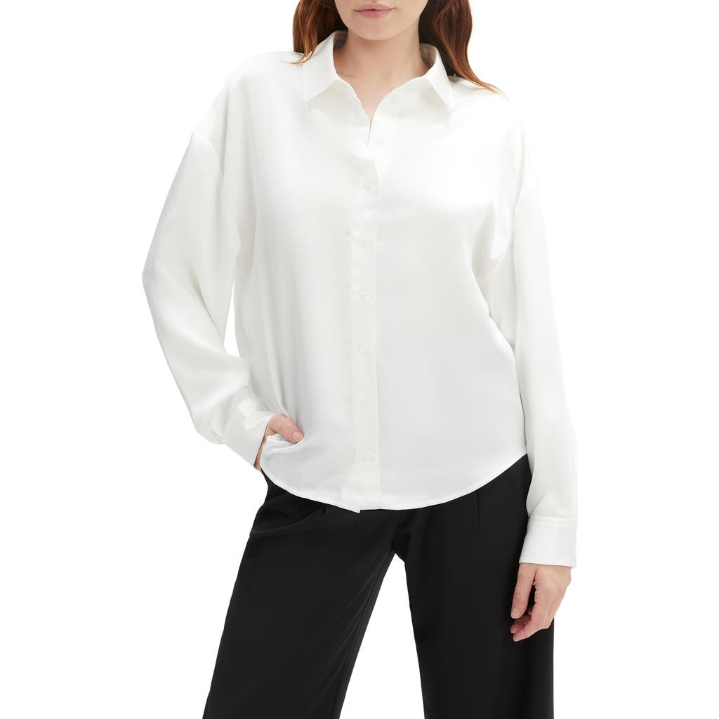 Bardot Luana Oversize Satin Button-up Shirt