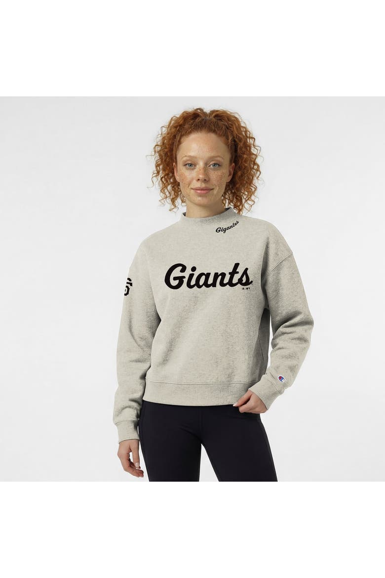 Women's Champion Stone San Francisco Giants Triumph Tri-Blend Sweatshirt, Main, color, Stone