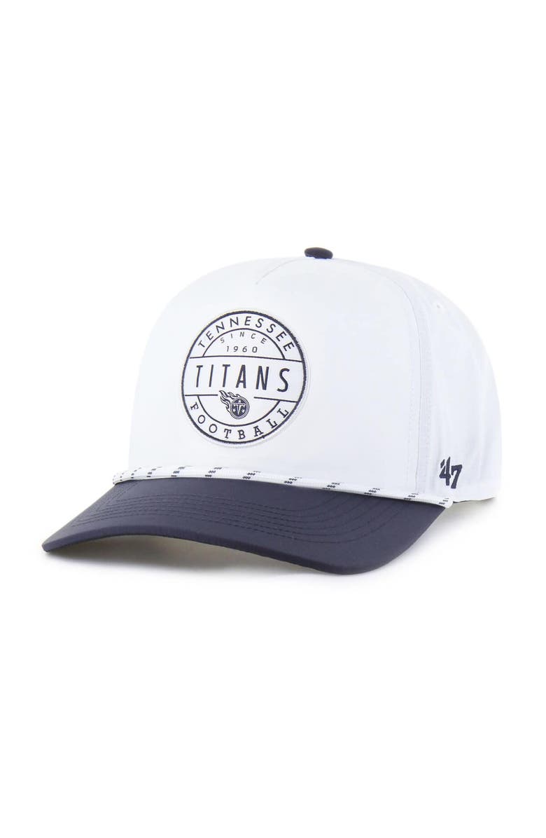 '47 Men's '47 White/Navy Tennessee Titans Suburbia Hitch Two-Tone Adjustable Hat, Main, color, 