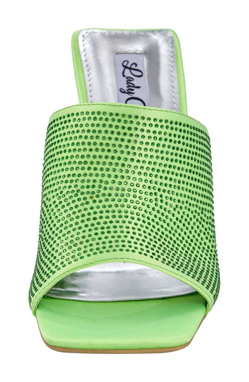 Shop Lady Couture Rhinestone Wedge Slide Sandal In Lime