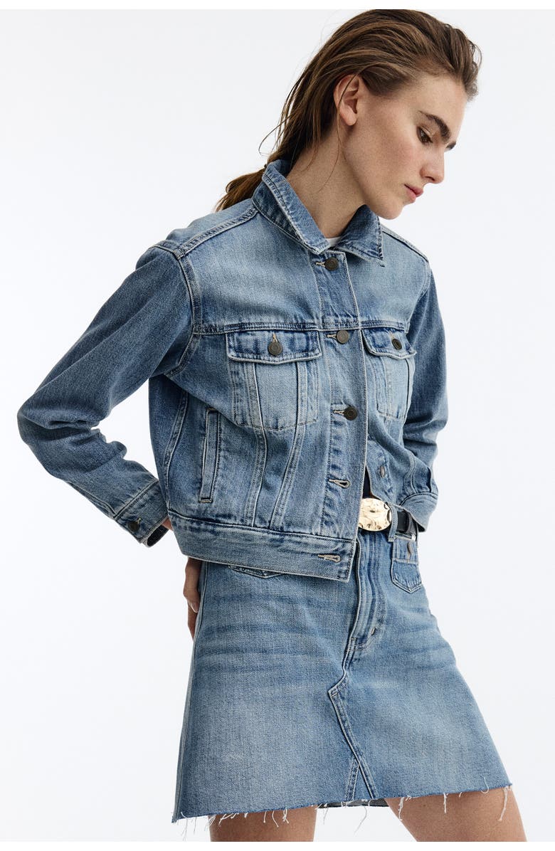 H&M Denim Jacket, Alternate, color, Light Denim Blue