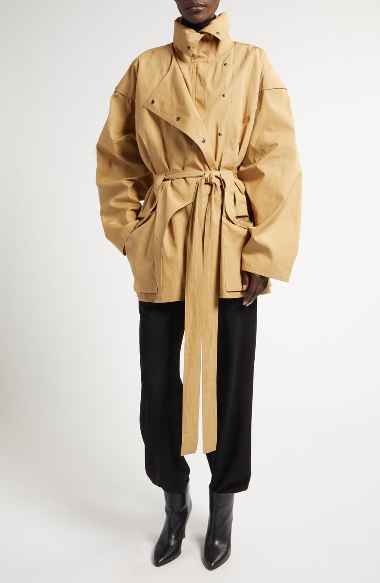 The Row Bonnette Drawstring Waist Wool & Nylon Crepe Pants, Alternate, color, 