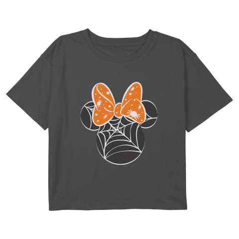 Girls' Orange Bow Boxy Cropped T-shirt