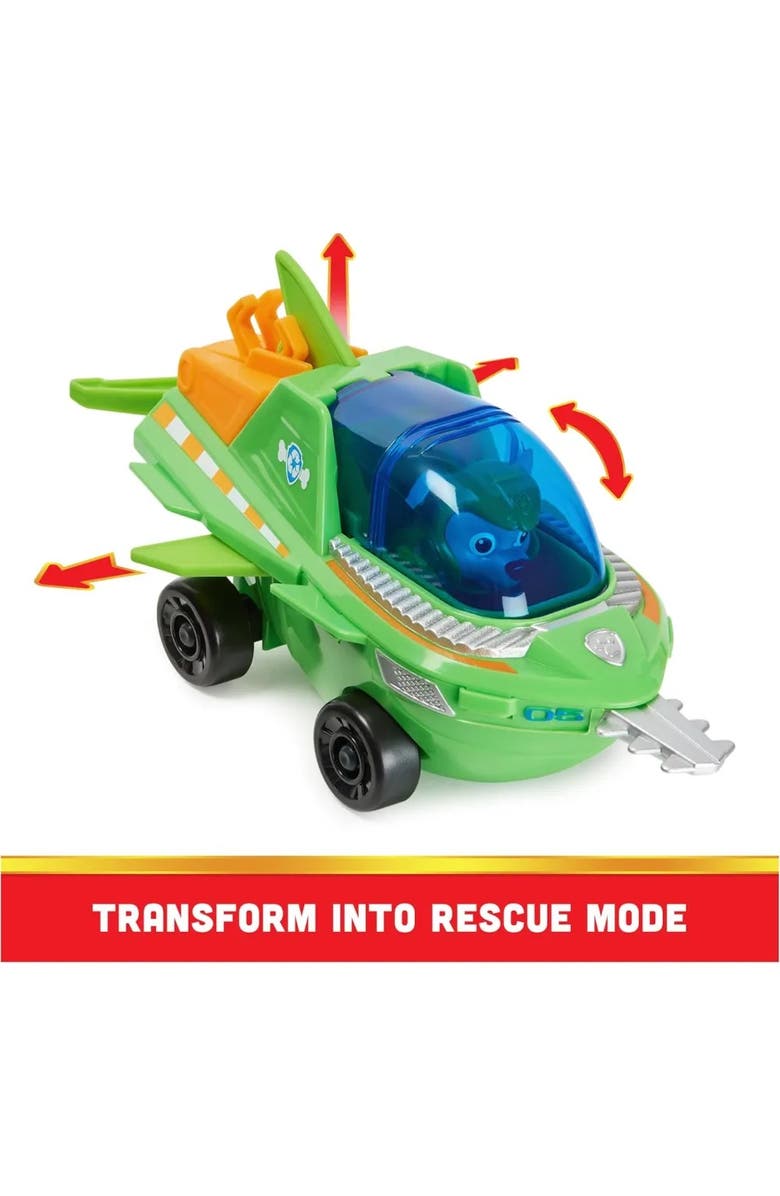 PAW PATROL Aqua Pups Rocky Transforming Sawfish Vehicle with Collectible Action Figure, Kids Ages 3+, Alternate, color, Black