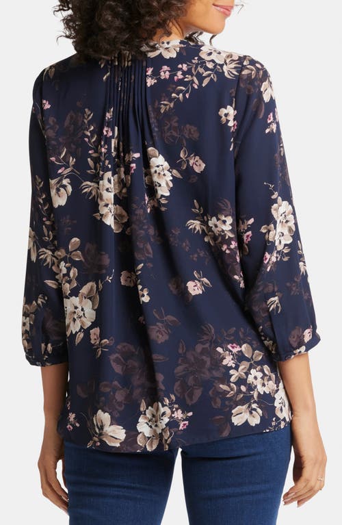 Nydj Pintuck Blouse In Blue