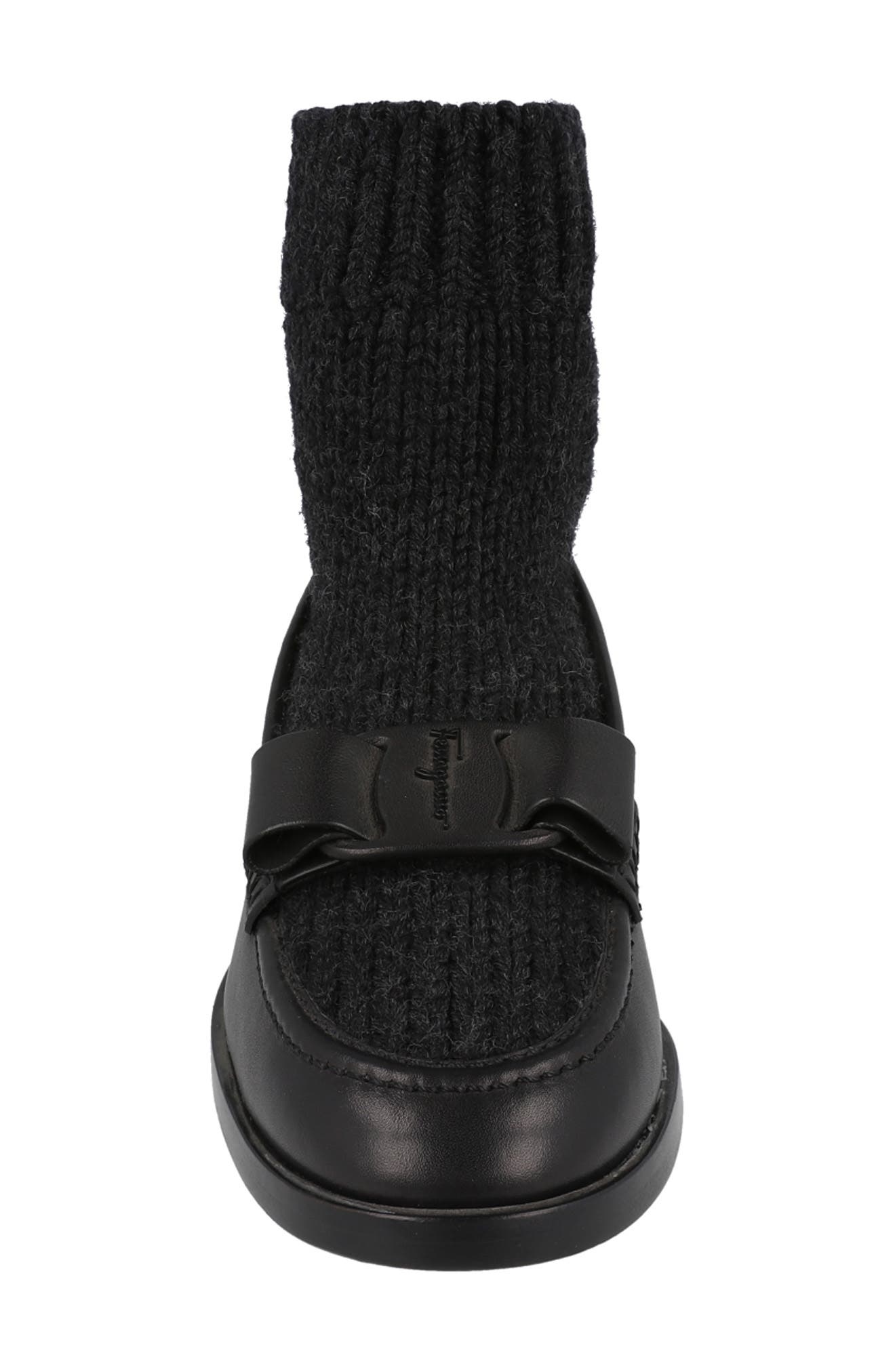 FERRAGAMO Vit Art Wool Sock Bow Loafer, Alternate, color, 