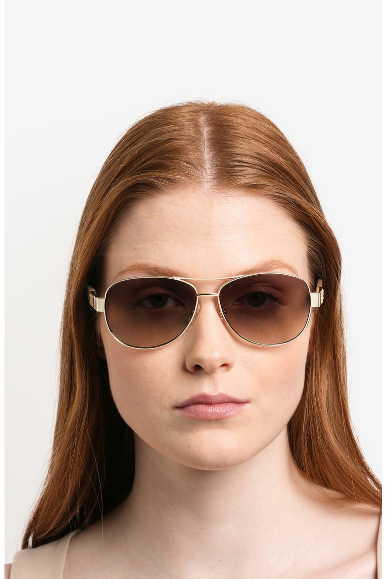 dalia 58mm gradient pilot sunglasses, Alternate, color, GOLD BEIGE