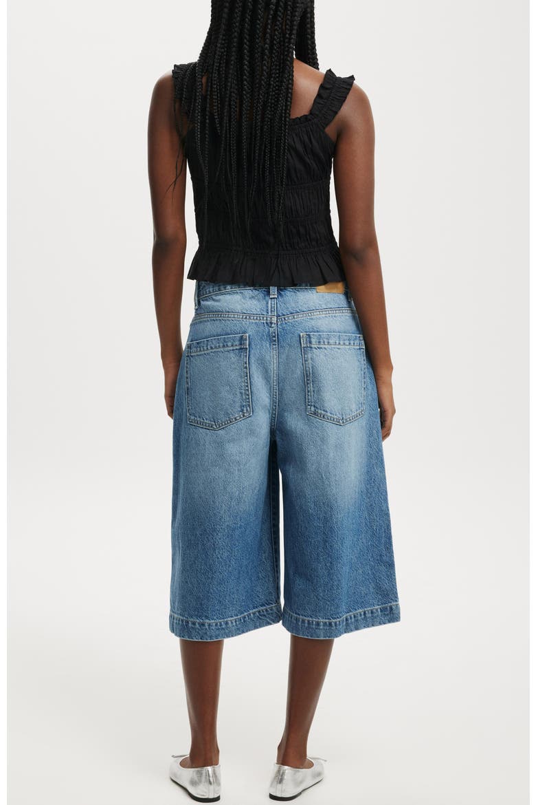 Women's 90 S Baggy Denim Jort, Alternate, color, Azure Blue