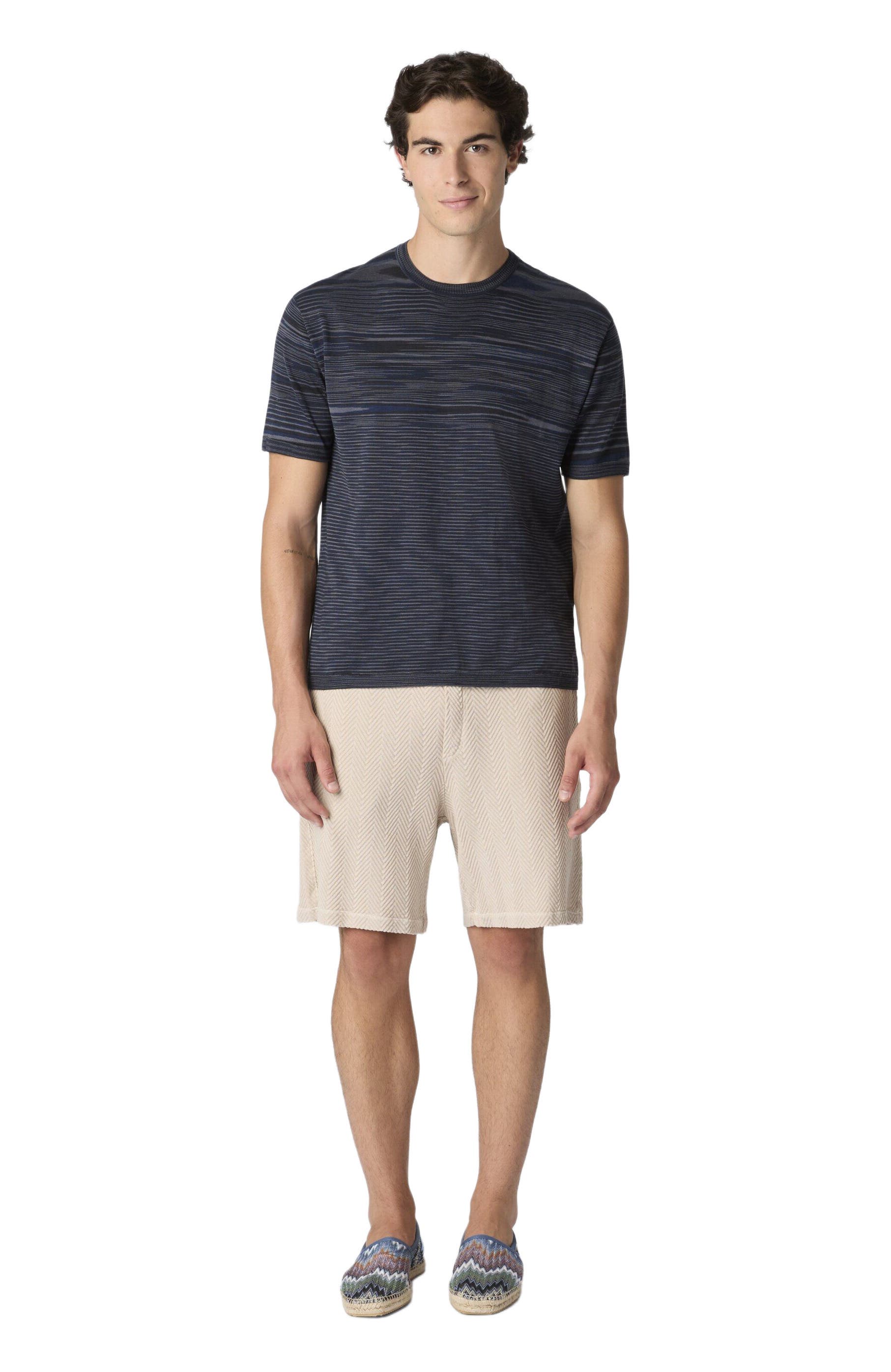 Space-dye Mercerized Crew-neck Cotton T-shirt - image 3
