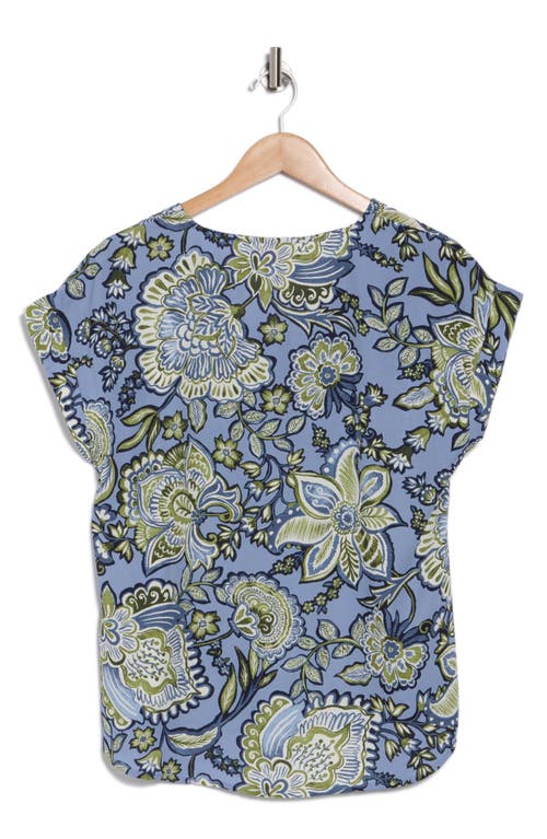 VINCE CAMUTO VINCE CAMUTO FLORAL PAISLEY SHORT SLEEVE POPOVER TOP
