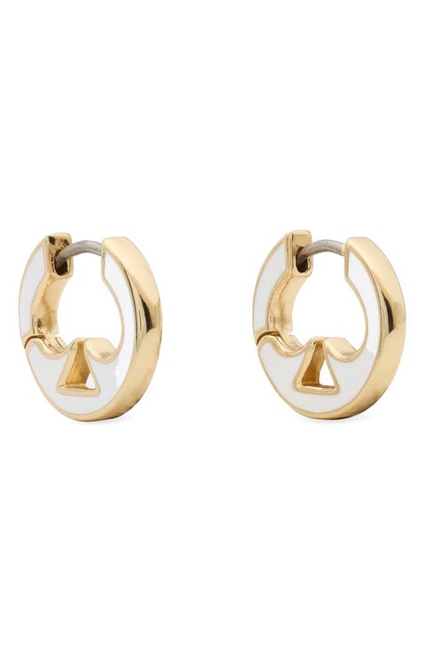 everyday spade cutout huggie hoop earrings