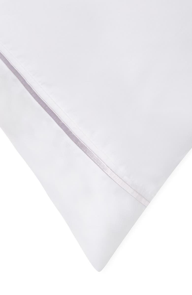 MELANGE HOME Single Embroidered Line 300 Thread Count 100% Cotton Pillowcases, Alternate, color, Grey