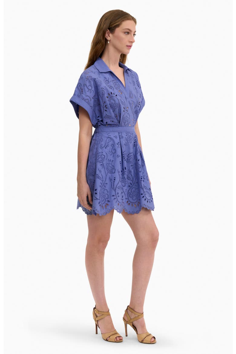 Brielle Poplin Eyelet Mini Dress, Alternate, color, Lavender Bloom