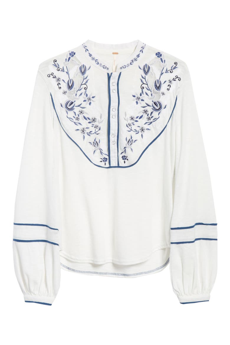 Sundance Kid Western Henley, Alternate, color, IVORY