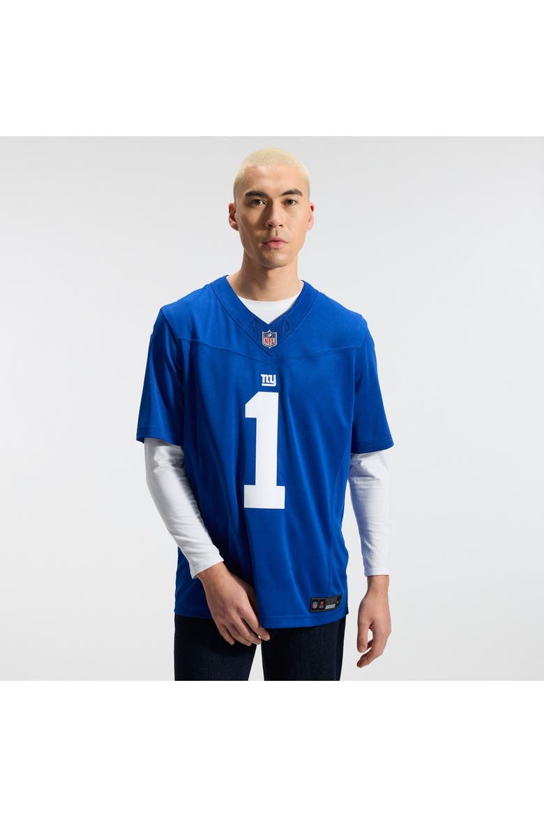 Men's Nike Malik Nabers Royal New York Giants Team Vapor F.U.S.E. Stitched Limited Jersey, Alternate, color, Royal