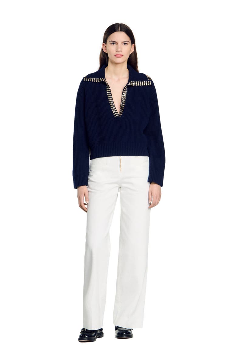 SANDRO Sailor-neck sweater, Main, color, 