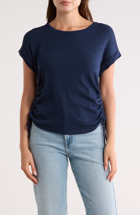 Shirred Side Tie T-Shirt