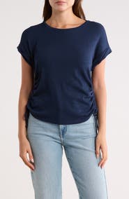 Bobeau Shirred Side Tie T-Shirt