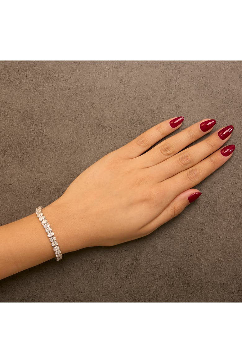 IGI Certified 14K White Gold 15.0 Cttw Oval Cut Lab Grown Diamond Tennis Bracelet, Alternate, color, White Gold