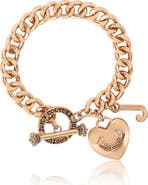 Juicy Couture Toggle Bracelet with Crystal Heart Charm