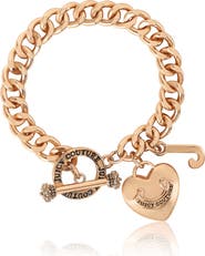Juicy Couture Toggle Bracelet with Crystal Heart Charm