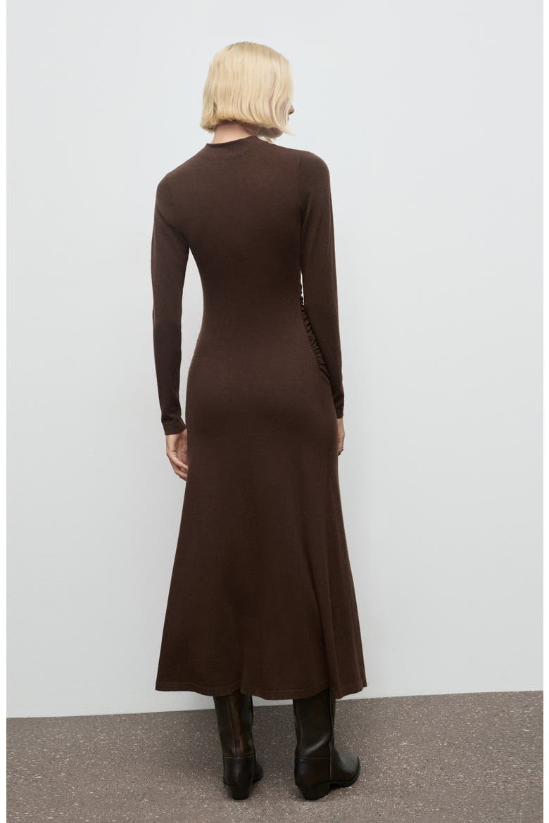 Long Sleeve Mock Neck Knit Dress, Alternate, color, CHOCOLATE