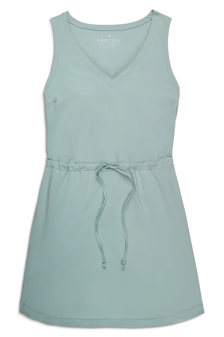 Breeze Drawstring Waist Dress, Alternate, color, OCEAN MIST