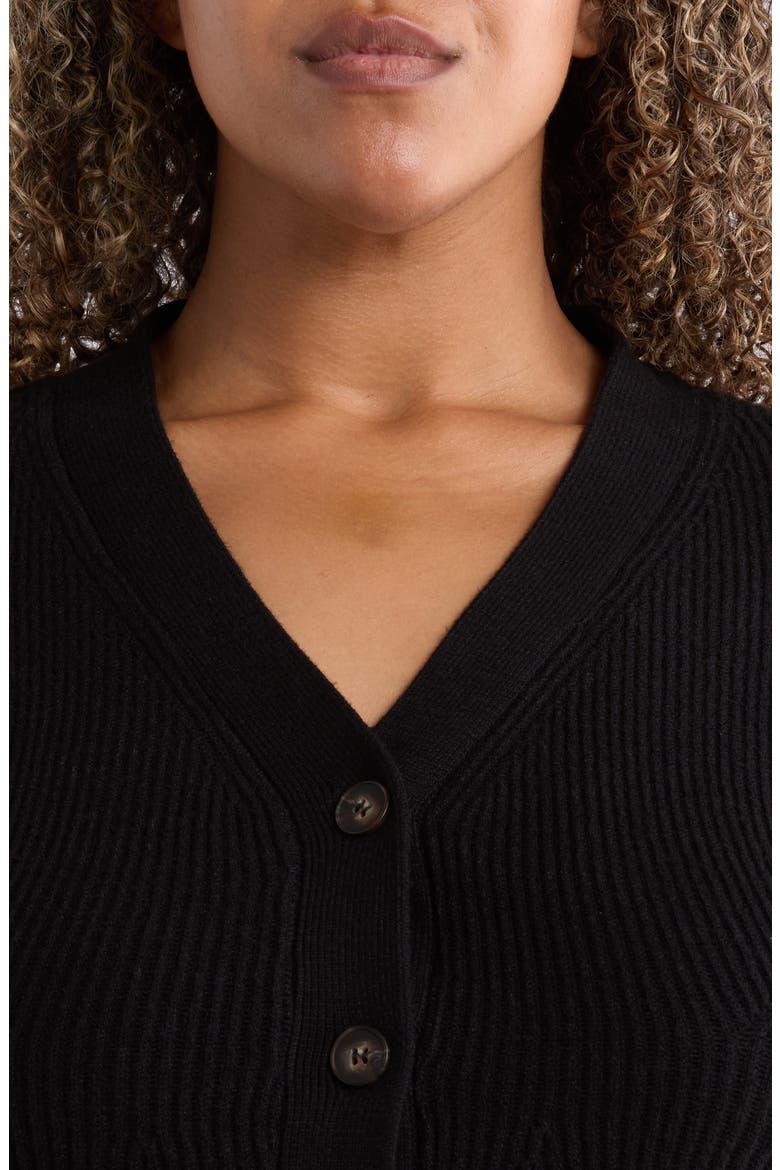 Carthay Mile Peplum Cardigan, Alternate, color, BLACK