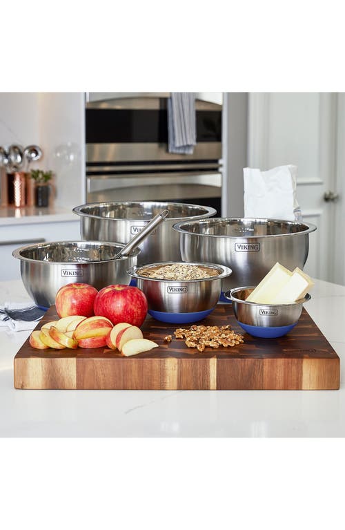 Viking 10-piece Stainless Steel Mixing Bowl Set With Lids In Blue