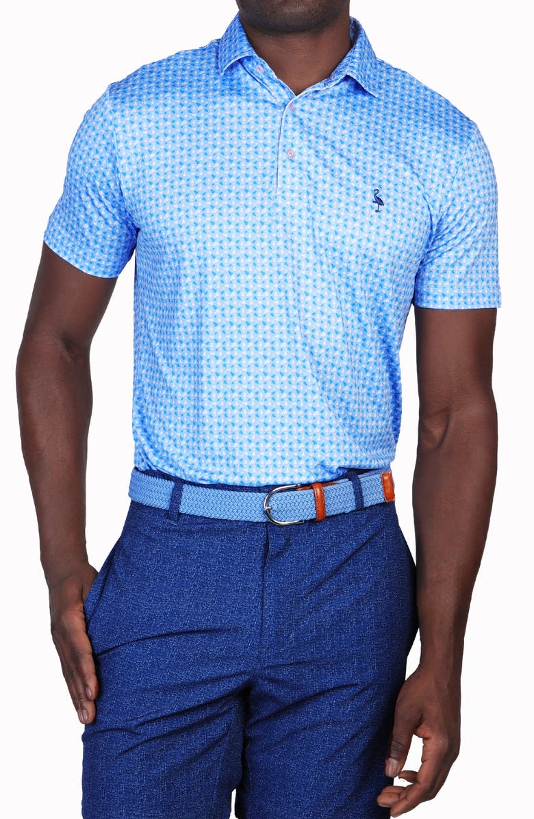 TailorByrd Badminton Print Performance Polo, Alternate, color, Blue Byrd