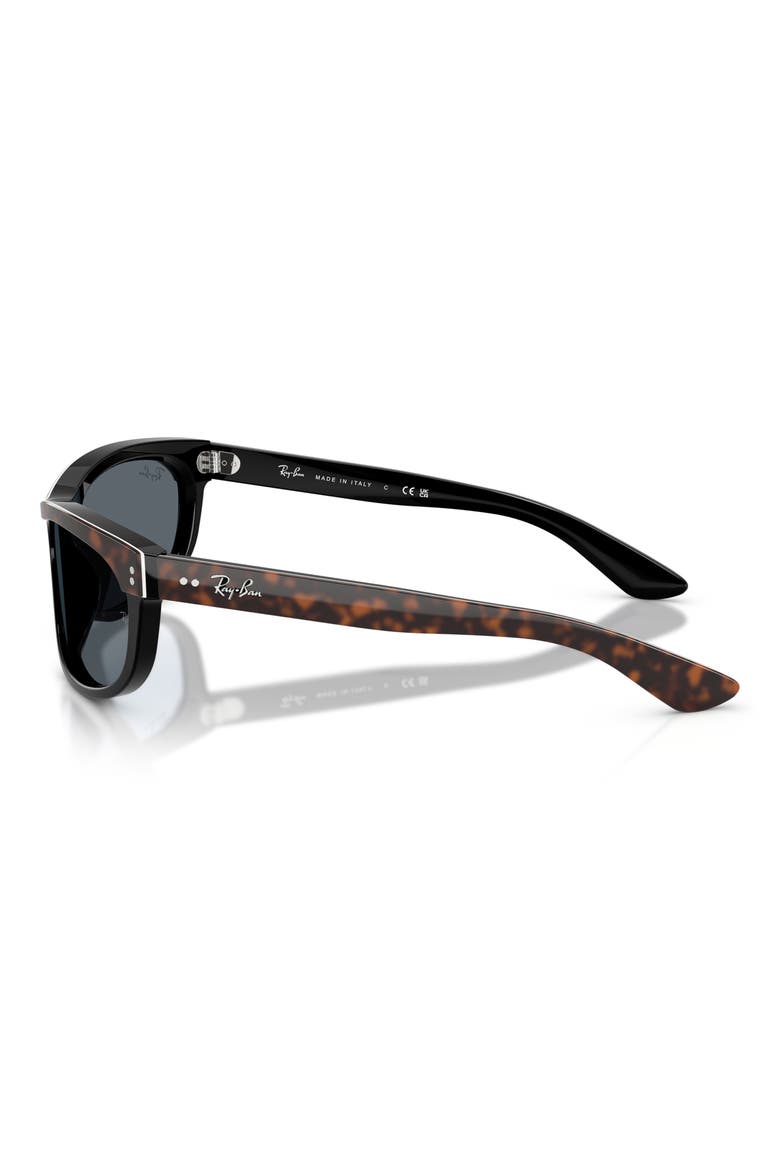 62mm Balorama Rectangle Sunglasses, Alternate, color, HAVANA ON BLACK / BLUE