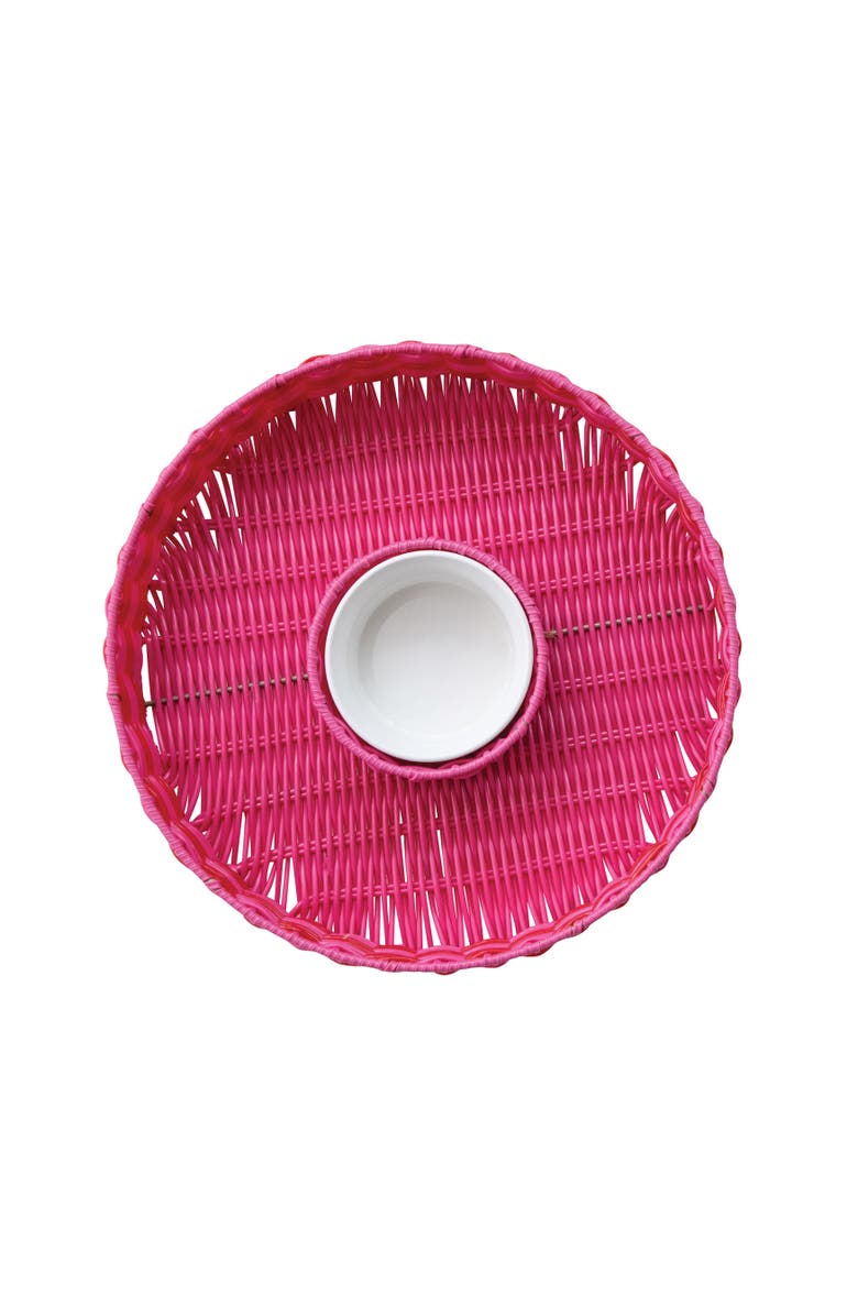 Storied Home Woven Chip and Dip Basket with Removable Bowl, Main, color, Red