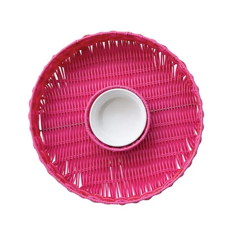 Woven Chip and Dip Basket with Removable Bowl