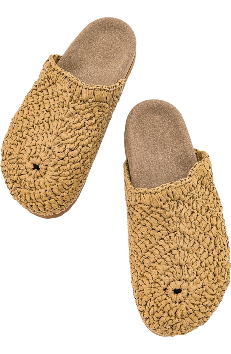 Prologue Shoes LOOP Woven Slide Sandal, Alternate, color, Light Beige Faux Leather