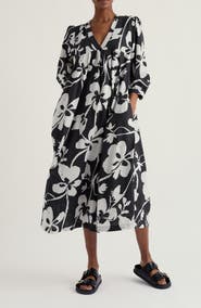 Seasalt Cornwall Earth Floral Organic Cotton Caftan Dress