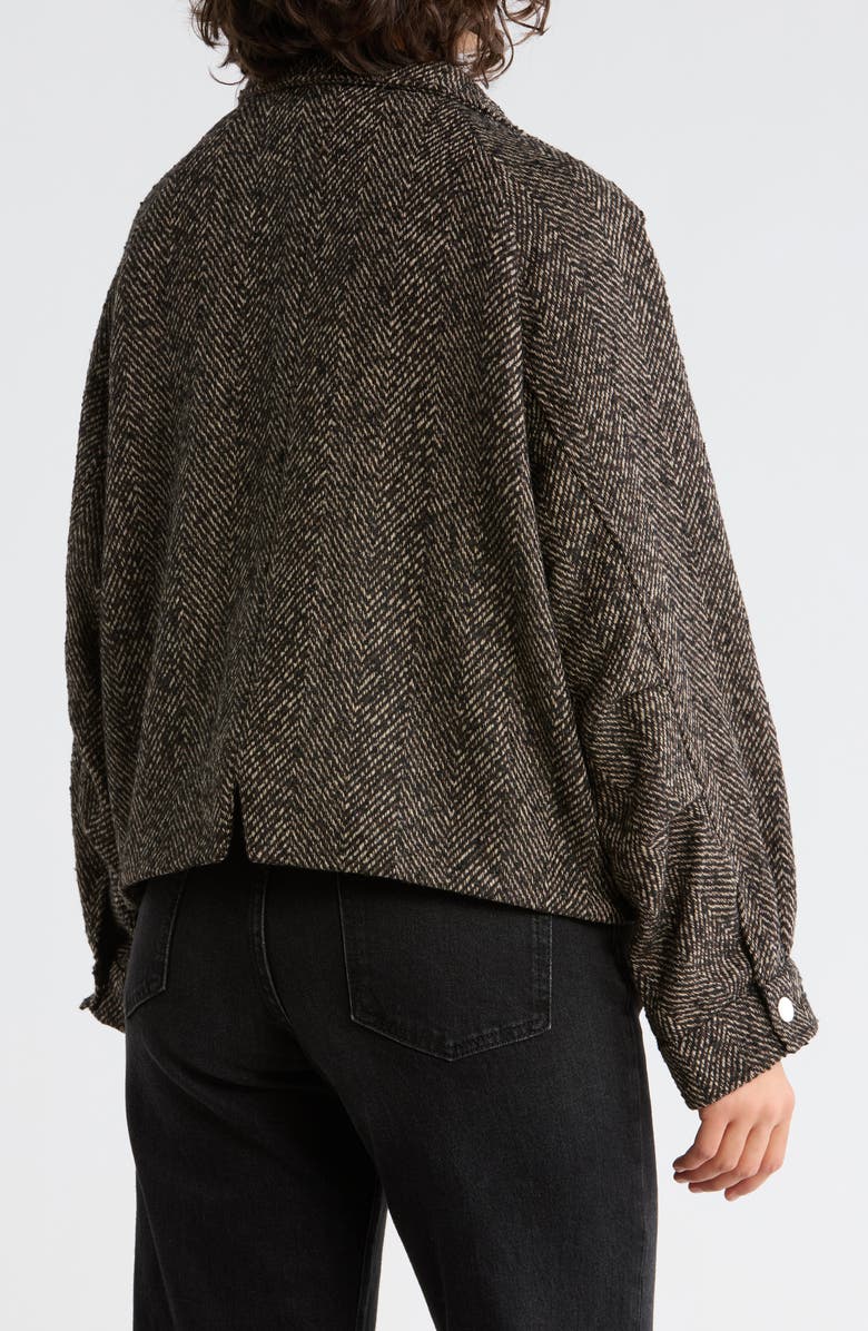 Democracy Herringbone Zip Jacket, Alternate, color, Black Wheat Multi