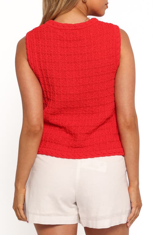 Petal And Pup Petal & Pup Davis Open Stitch Sweater Vest In Red