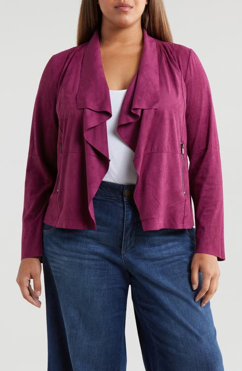 Purple leather blazer best sale