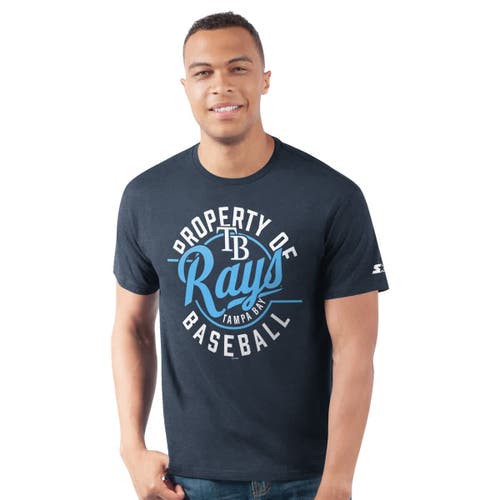 Starter Navy Tampa Bay Rays Prime Time Property Of T-shirt In Blue