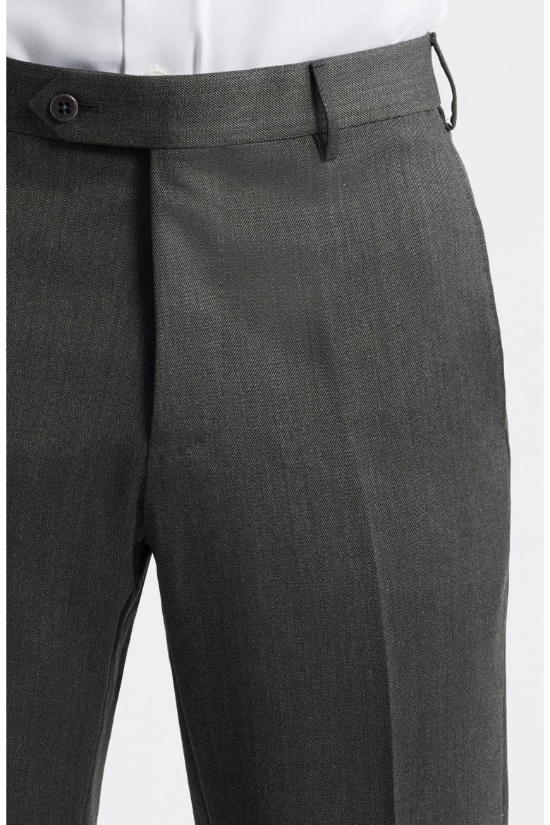 Parker Flat Front Wool Dress Pants, Alternate, color, OLIVE