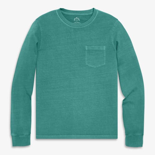 Primary Adult Long Sleeve Garment Dyed Pocket Tee In Green