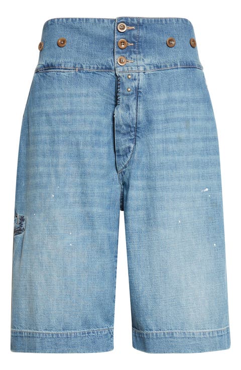 Relaxed Fit Denim Bermuda Shorts (Medium Blue Vintage)