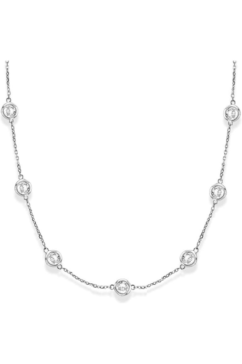 Lab Diamonds By The Yard Station Necklace 14k, Main, color, White Gold