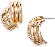 Open Edit Ribbed Metal Earrings