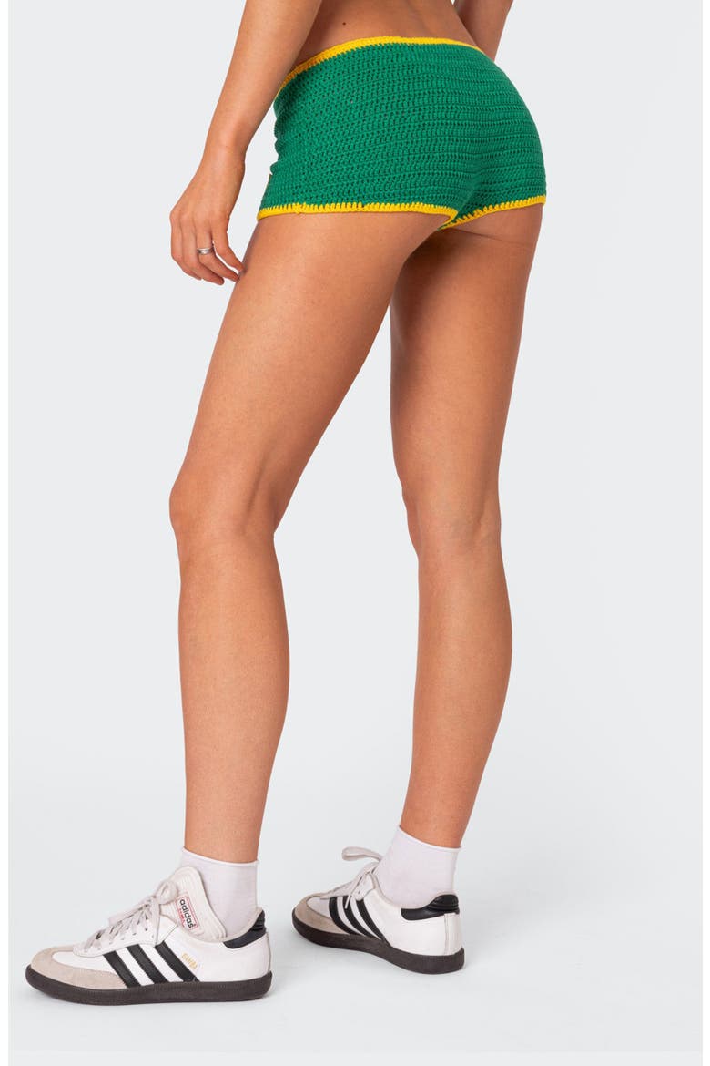 Brasil Knit Cover-Up Shorts, Alternate, color, GREEN