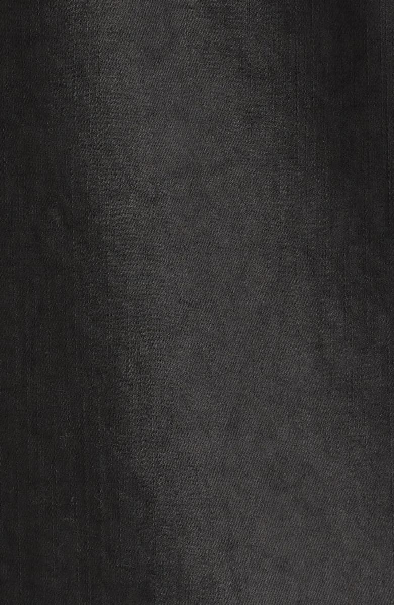 John Varvatos Otto Coated Stretch Cotton Snap-Up Western Shirt, Alternate, color, Black