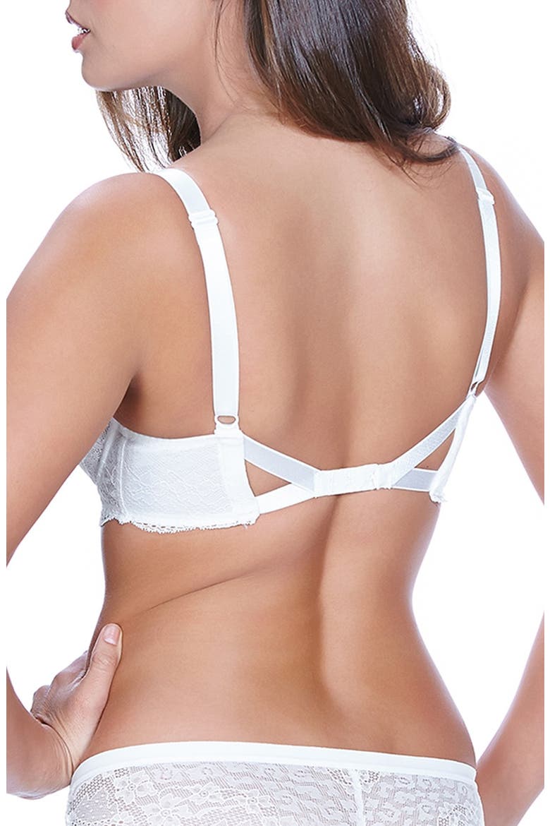 Fancies Full Figure Underwire Plunge Bra, Alternate, color, WHITE