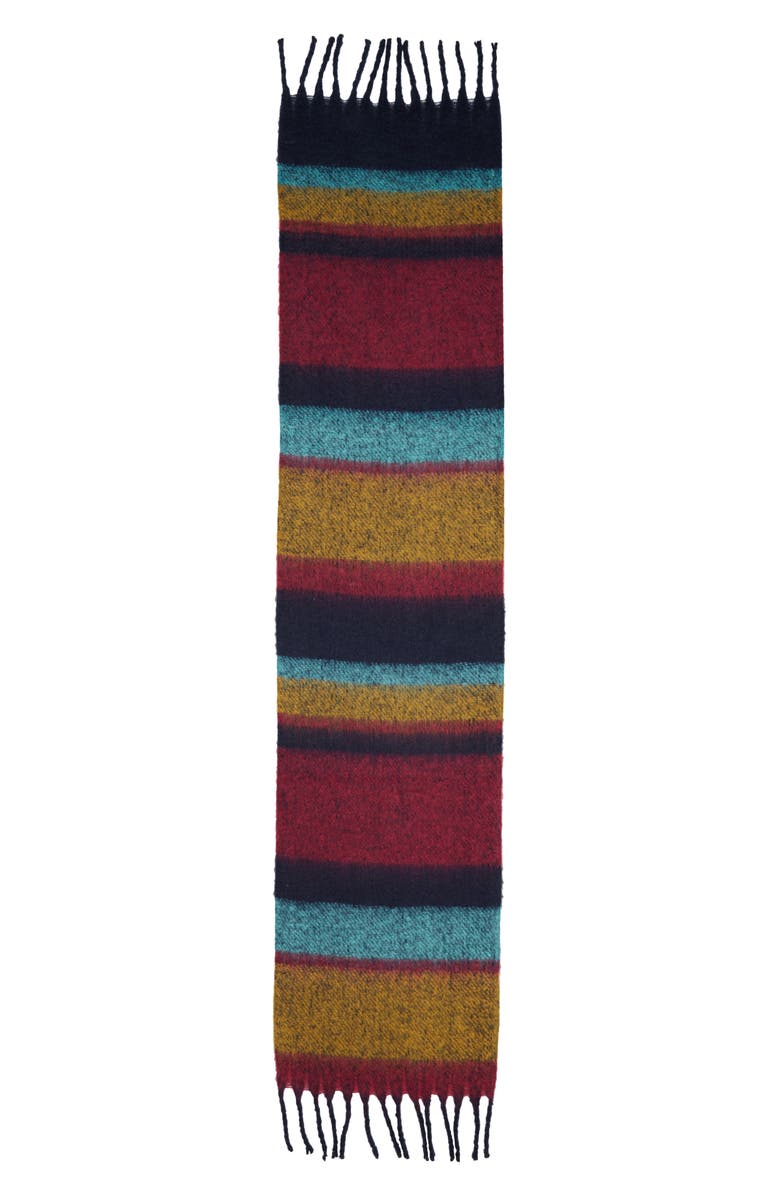 Treasure & Bond Stripe Fringe Scarf, Alternate, color, Teal Combo