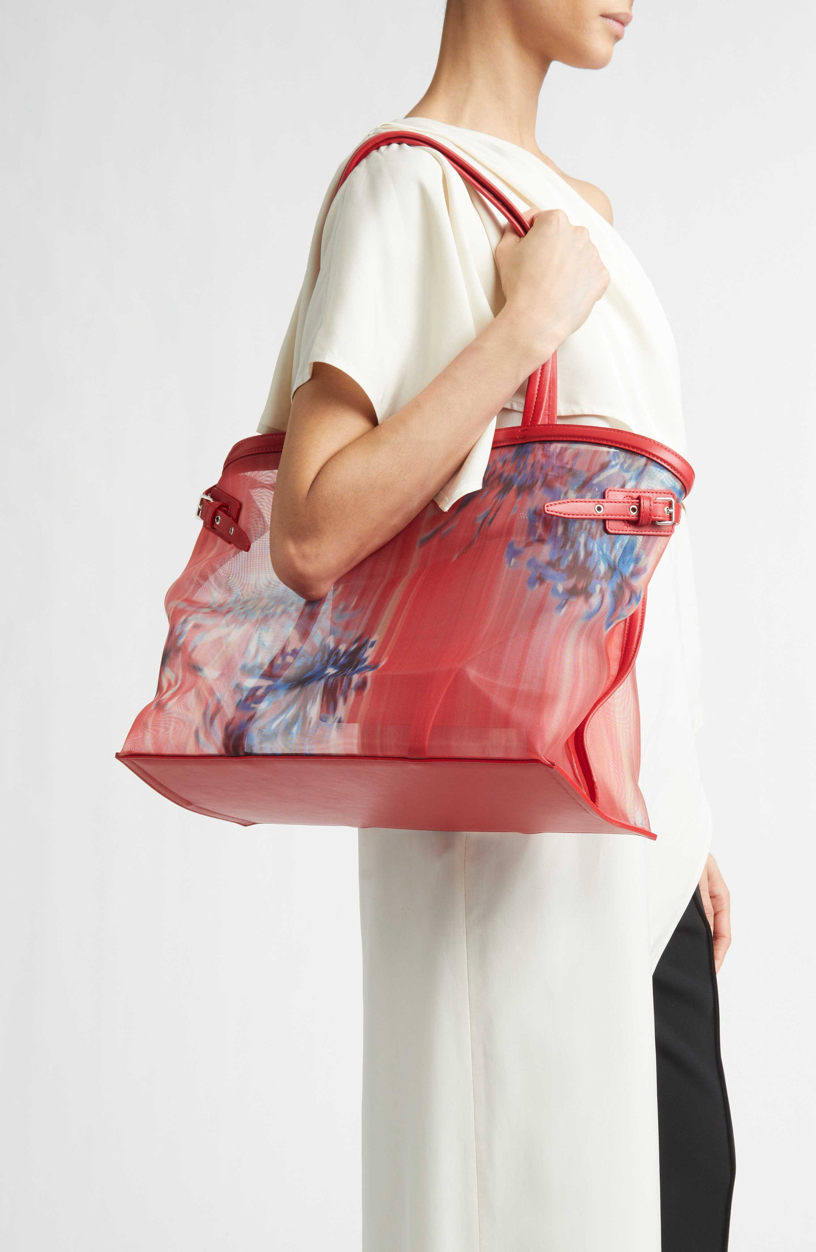 Proenza Schouler Days Mesh Carryall Tote, Alternate, color, Flame Multi