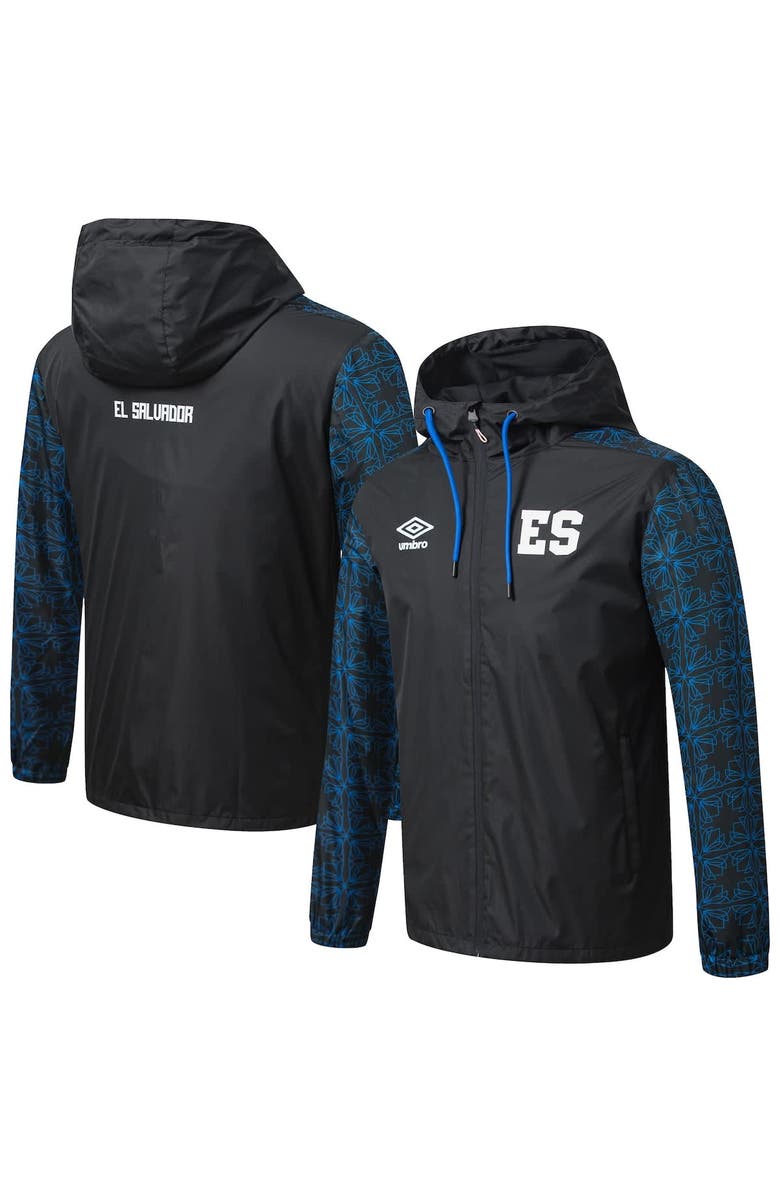 Umbro Men's Umbro Black El Salvador National Team Full-Zip Hooded Rain Jacket, Main, color, Black